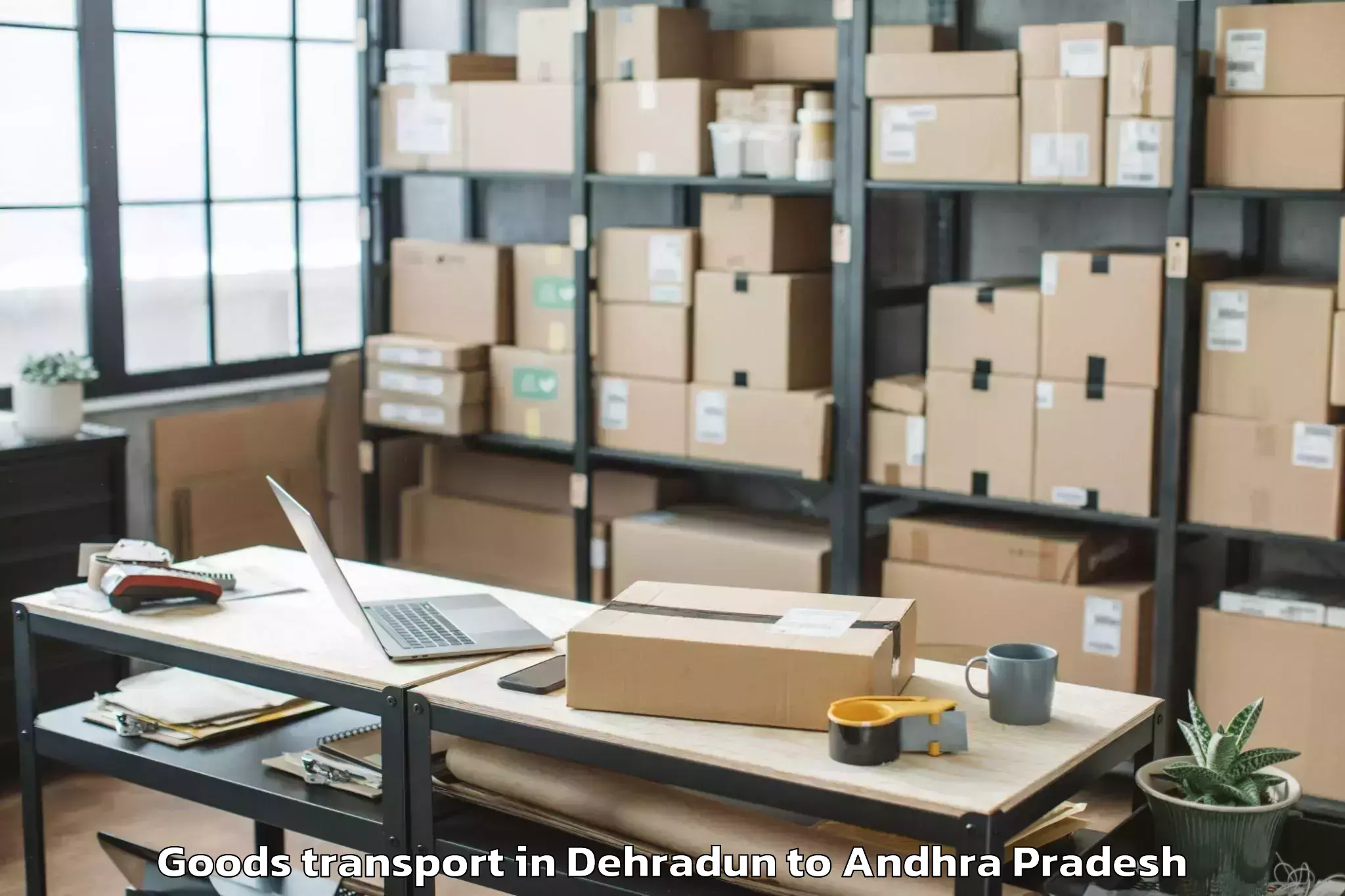 Efficient Dehradun to Thamminapatnam Goods Transport